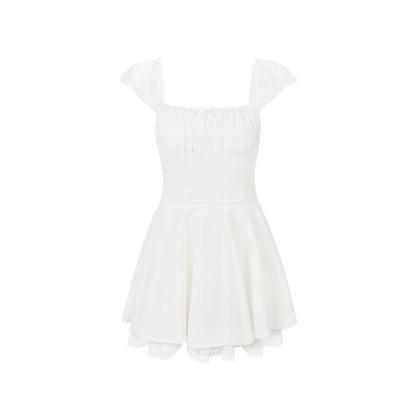 Mess Studio summer niche small flying sleeve strap dress women's suspender skirt short skirt waist skirt slimming