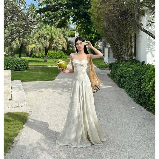 2ND STUDIOS tube top dress, sweet and gentle style, 2024 new style, waist slimming long skirt, floor-length skirt