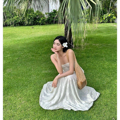 2ND STUDIOS tube top dress, sweet and gentle style, 2024 new style, waist slimming long skirt, floor-length skirt