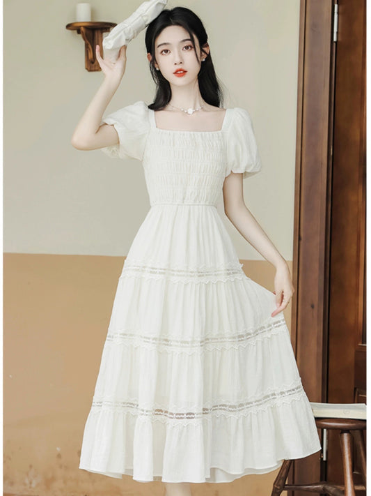 Tea Break French Purple Dress Women's Summer 2024 New Fairy Skirt Temperament Super Fairy Style Beautiful Long Skirt