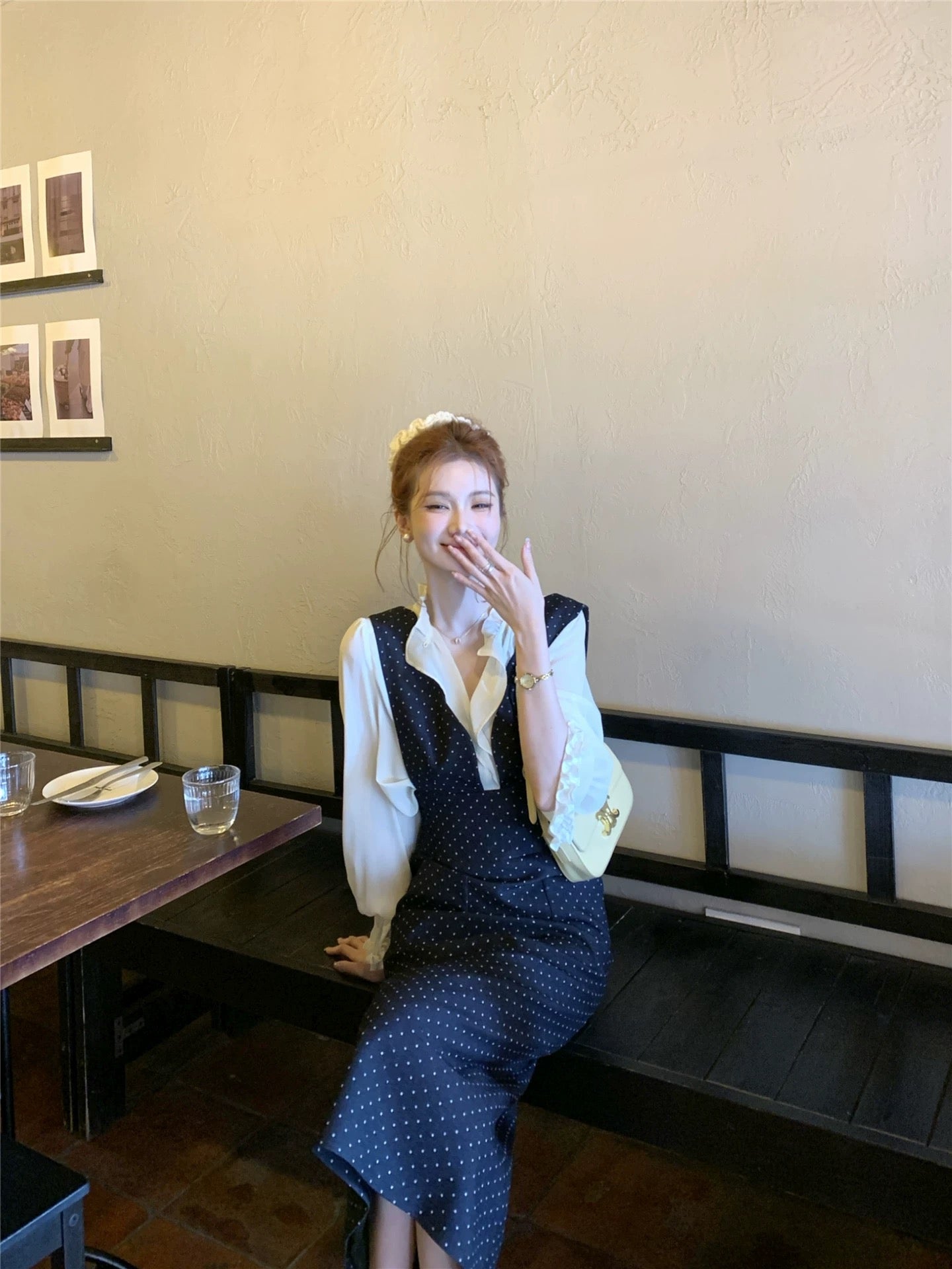 Cheese◆Night Shadow Starry Night Spring/Summer Slimming Polka Dot Dress Women's Fashionable and Versatile Suspender Dress