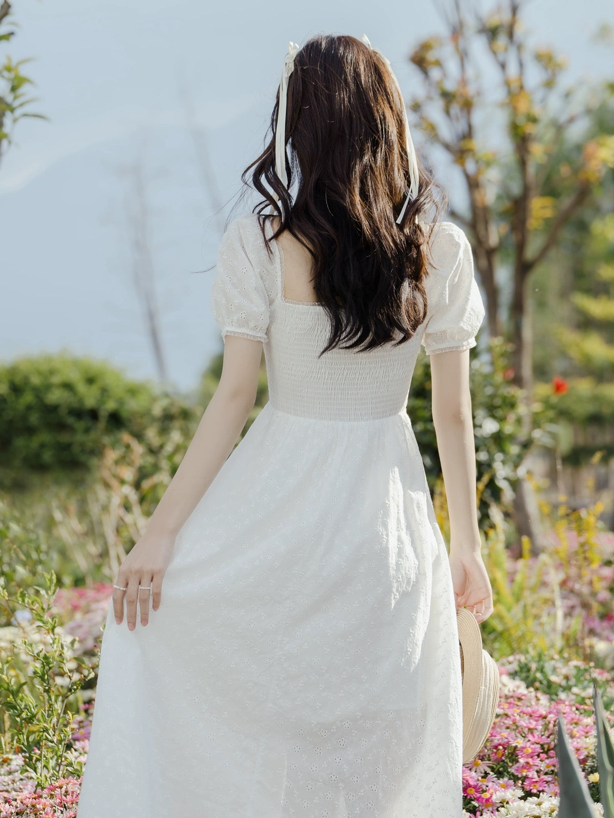 First love pure milky sweet skirt for women summer new style French high-end small white skirt dress fairy style super fairy style