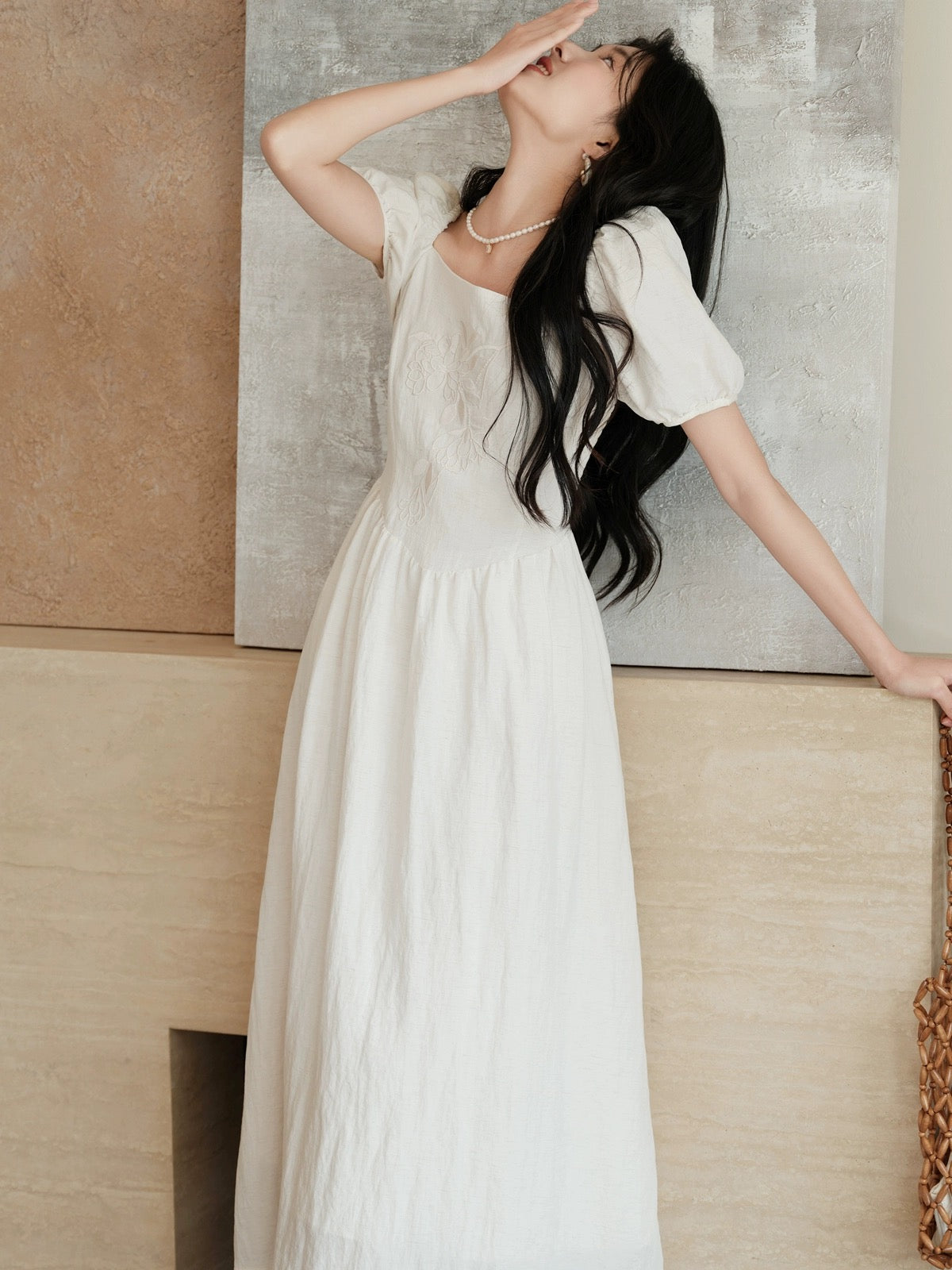 First Love Little White Dress French Embroidery Fairy White Dress Summer 2024 New Gentle Style Long Skirt