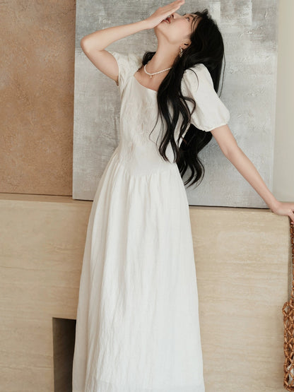 First Love Little White Dress French Embroidery Fairy White Dress Summer 2024 New Gentle Style Long Skirt