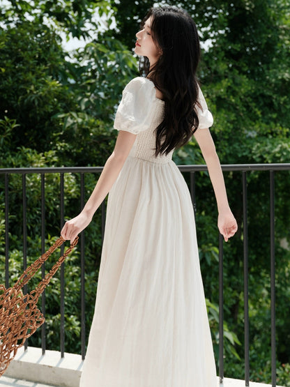 First Love Little White Dress French Embroidery Fairy White Dress Summer 2024 New Gentle Style Long Skirt
