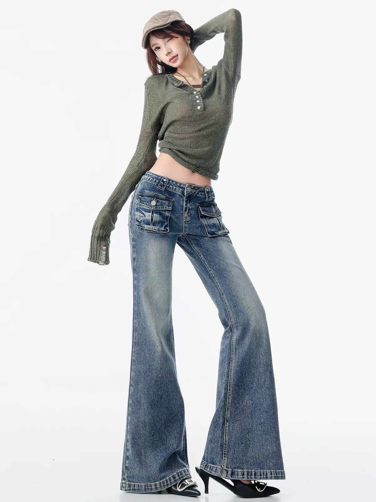 ABWLR Premium Style – Original American Retro Low-Rise Slim-Fit Micro-Flared Jeans (2026 New Collection)