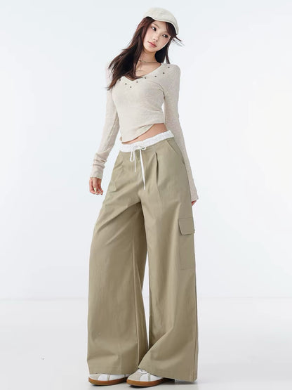 ABWLR Signature Style – Original Casual Workwear-Inspired Drawstring Wide-Leg Pants (New Autumn Collection: Versatile Casual Trousers for Women)