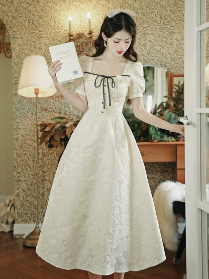 Tea break French preppy style super nice little dress for women summer 2024 sweet temperament girl's first love dress