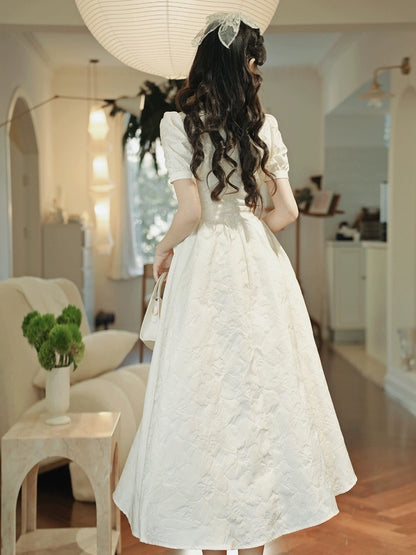 Tea break French preppy style super nice little dress for women summer 2024 sweet temperament girl's first love dress