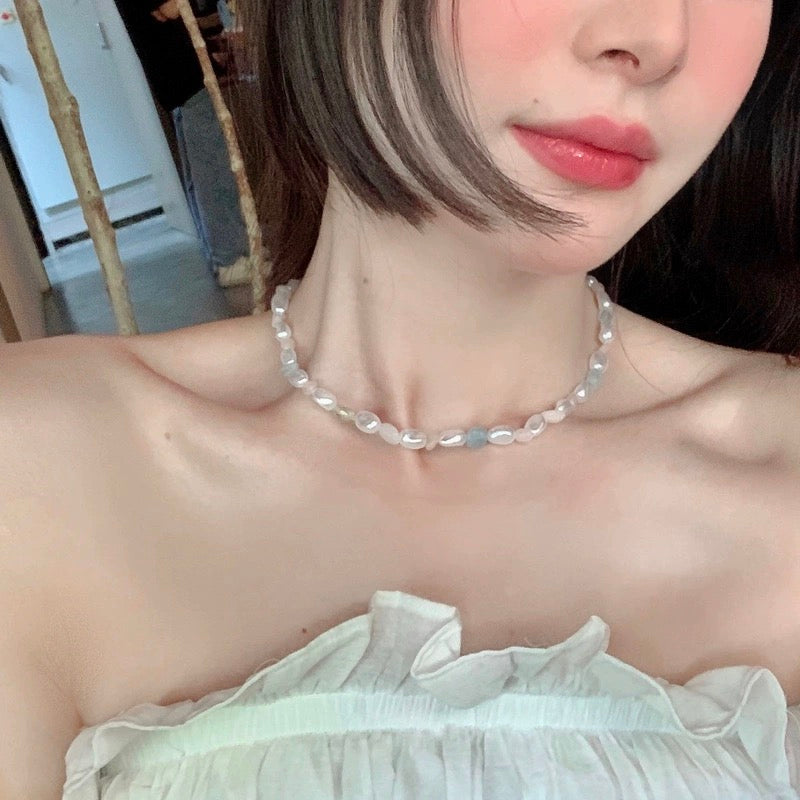 Truth Shop NANA/Korean ins style colorful baroque pearl beads retro choker clavicle necklace women's