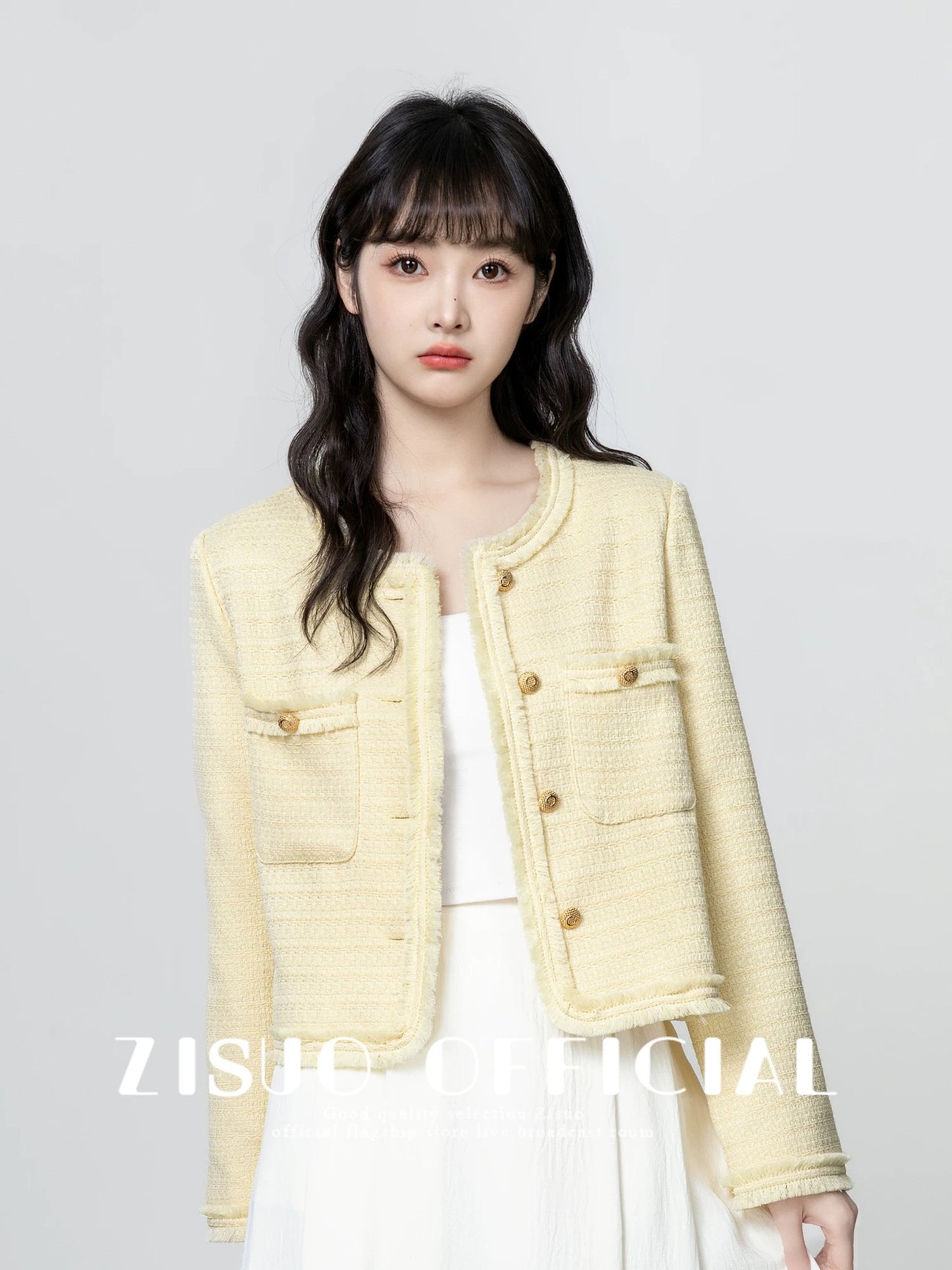 French-style round neck-inspired cardigan for women, 2026 spring and autumn new design with tassel trim, short style.