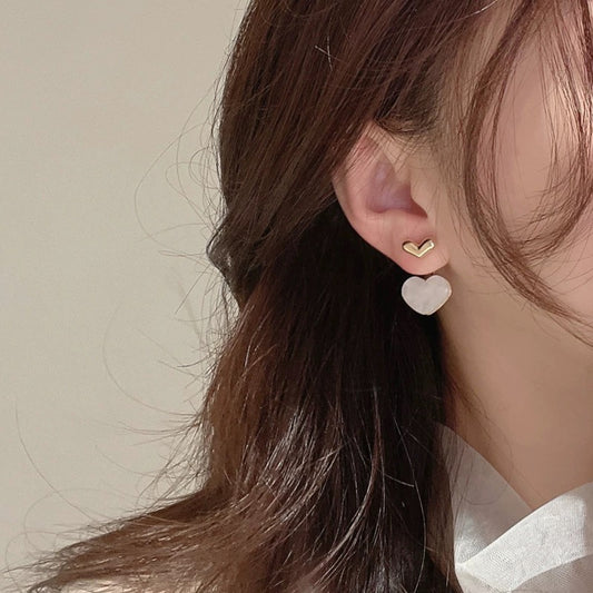 925 silver needle light luxury high-end earrings love earrings 2023 new trendy earrings temperament early spring earrings for women