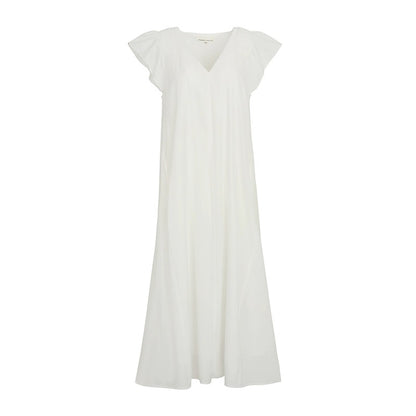 Xia Shiwen Lianlian Tea Garden V-neck loose dress women's summer simple and elegant gentle and chic white skirt