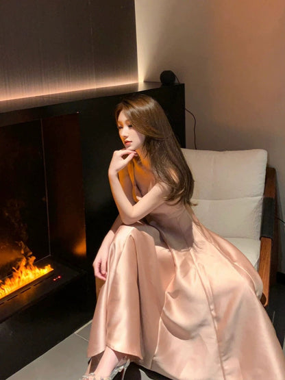Hungerlababy/23AW This year’s popular trend is beautiful French style gentle pink suspender dress for women