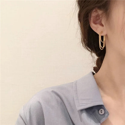 S925 silver needle ins earrings simple cold style earrings tassel earrings fairy temperament Korean high-end earrings