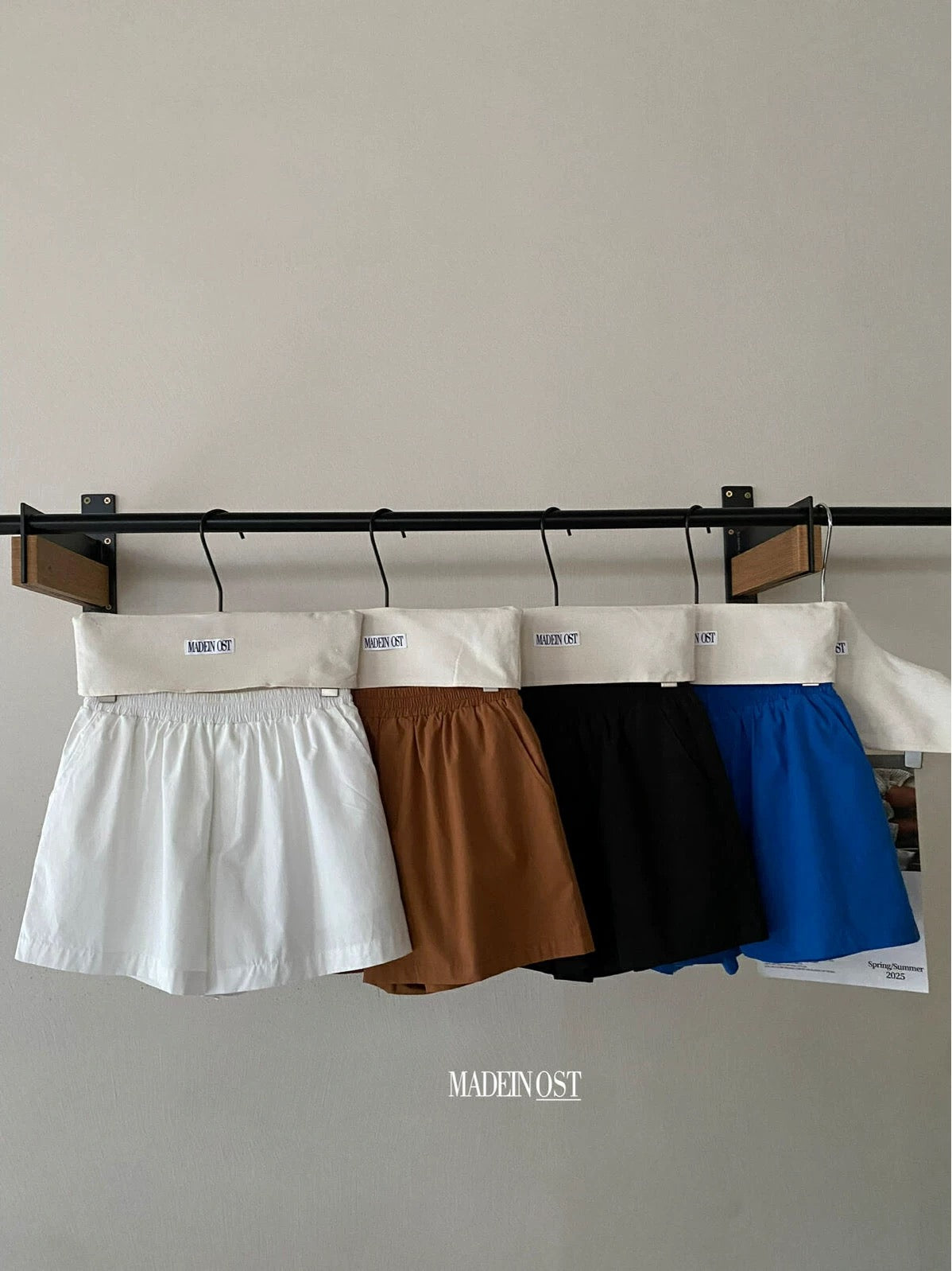 【MADEIN OST】Original design 2025 summer retro color cotton casual elastic waist casual shorts for women