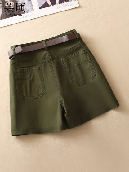 Denim culottes women's shorts 2024 high-waisted summer fashion new casual versatile thin A-line slim wide-leg pants