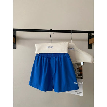 【MADEIN OST】Original design 2025 summer retro color cotton casual elastic waist casual shorts for women