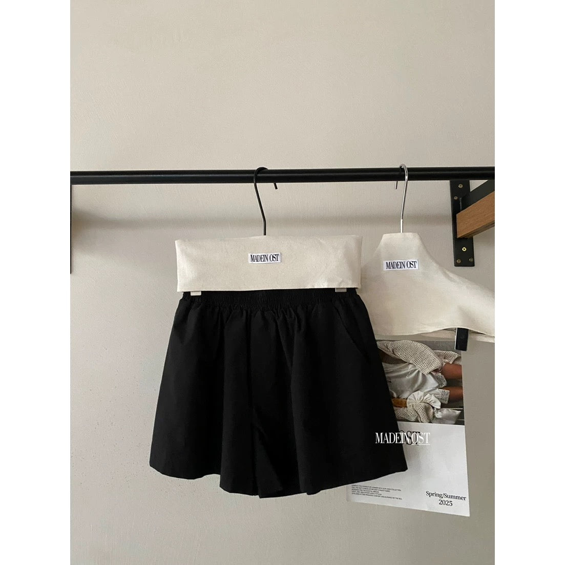 【MADEIN OST】Original design 2025 summer retro color cotton casual elastic waist casual shorts for women