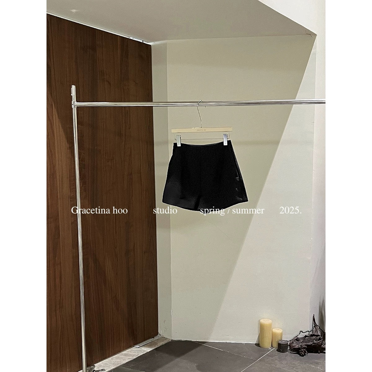 HOO2025 spring and summer new minimalist cold composite technology versatile waistless A-line commuting casual women's shorts