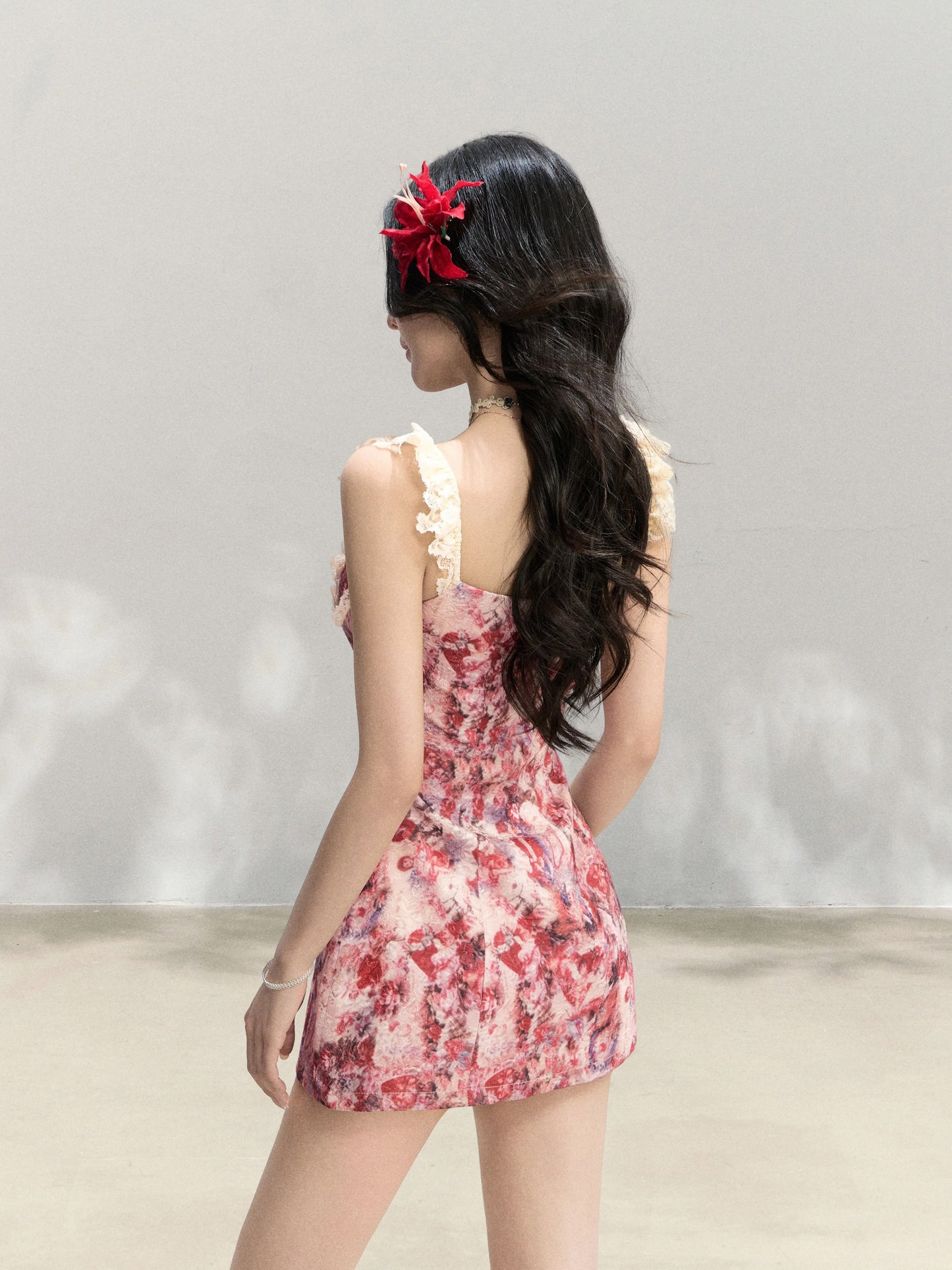 Mejiu [Left Bank Album] Early Spring Original Design Oil Painting Style Suspender Dress Women's A-line Skirt