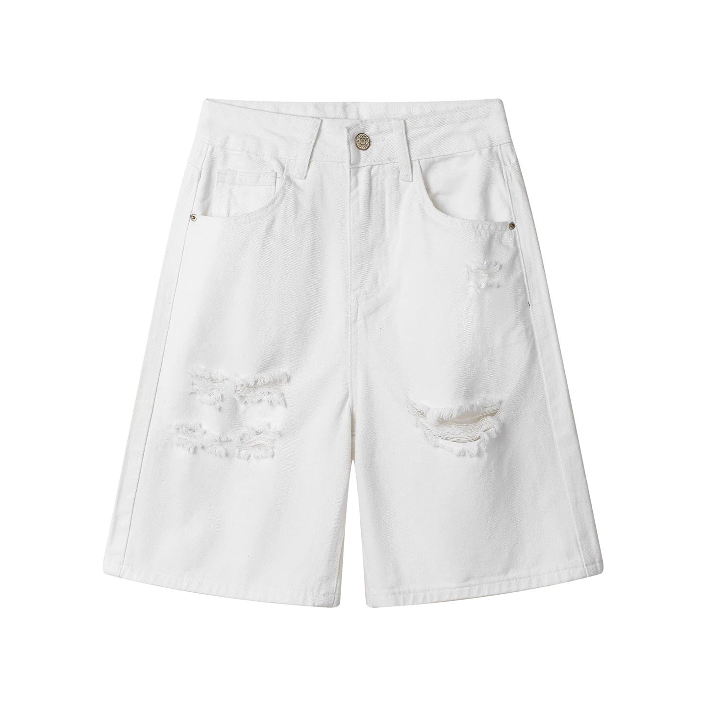 XinmonLee nostalgic retro ripped jeans summer Hong Kong style casual high waist slim all-match shorts women