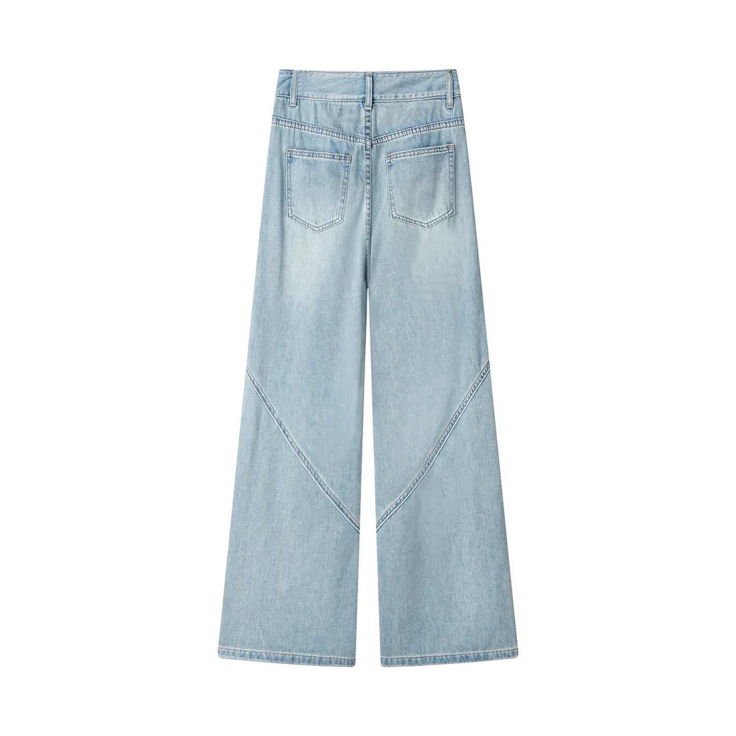 XinmonLee high-end stylish age-reducing lace patchwork jeans summer casual Korean style drape slim trousers