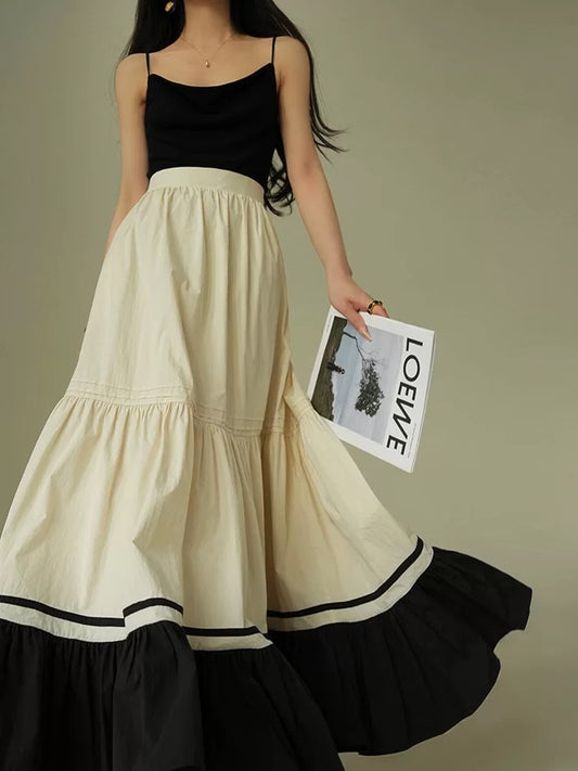 Aconiconi｜Nocturne French commuting versatile temperament skirt slimming super long skirt A-line skirt