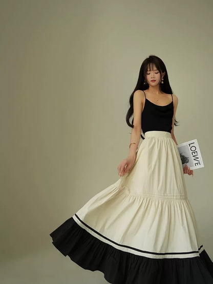 Aconiconi｜Nocturne French commuting versatile temperament skirt slimming super long skirt A-line skirt