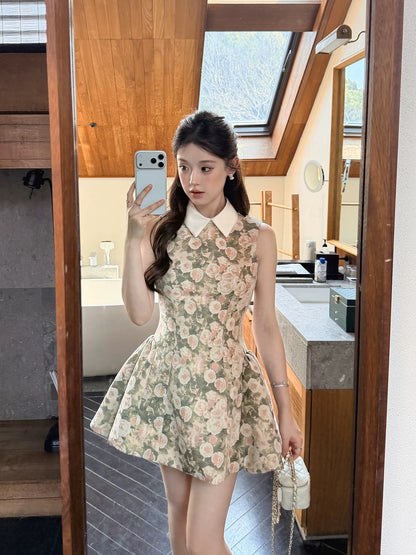 Xia Ximo's "The Wizard of Oz" 2026 Super Beautiful Dress, Women's Shirt Collar Sleeveless Mid-Length Fitted Dress
