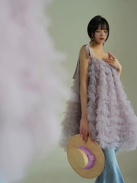 Aconiconi｜Shawu French sweet fairy cake skirt atmosphere ballet princess girl dress