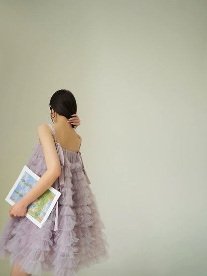 Aconiconi｜Shawu French sweet fairy cake skirt atmosphere ballet princess girl dress