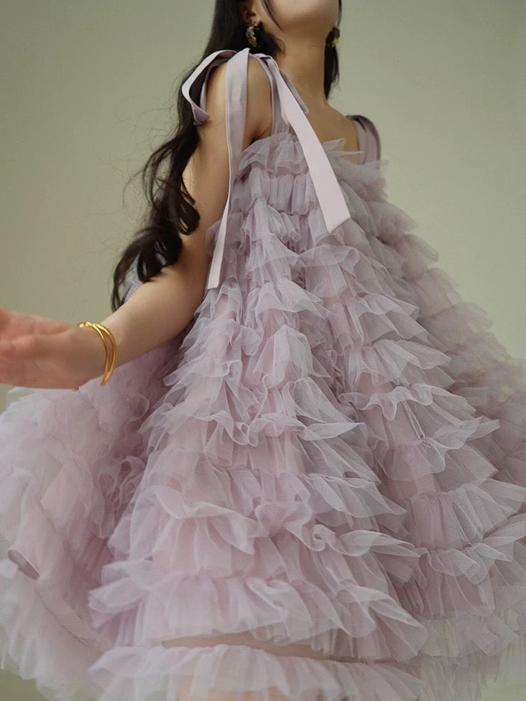 Aconiconi｜Shawu French sweet fairy cake skirt atmosphere ballet princess girl dress