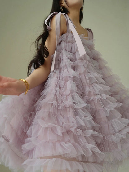Aconiconi｜Shawu French sweet fairy cake skirt atmosphere ballet princess girl dress