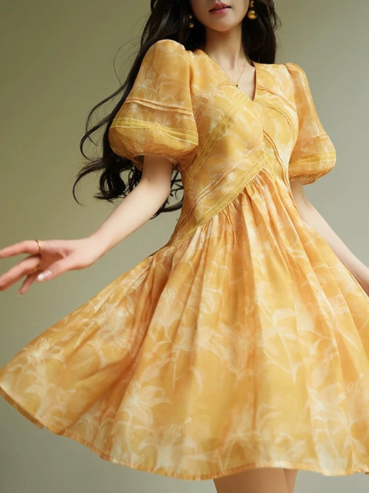Aconiconi｜Yomejian French sweet and gentle fresh and youthful design niche girl short dress