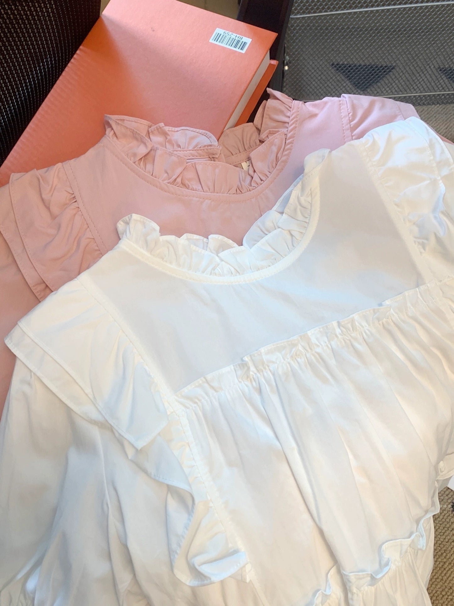 French chic sweet pink short-sleeved shirt for women summer design niche loose slimming belly-covering baby doll top