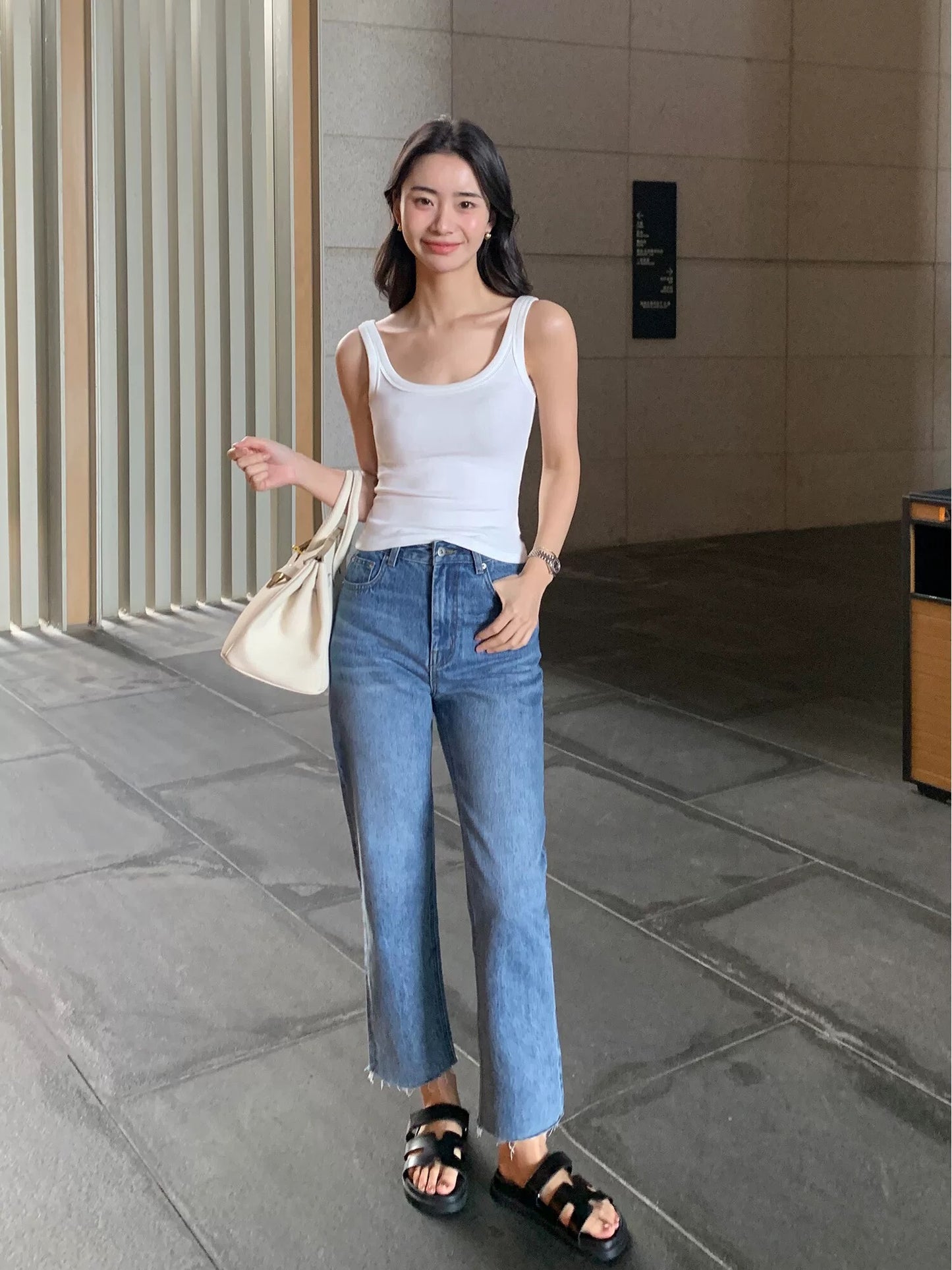 Maven Lin [70% Off In Stock] Blue Straight Leg Jeans for Women, Cigarette Fit, Slim Fit, Wide Leg, Cropped Pants