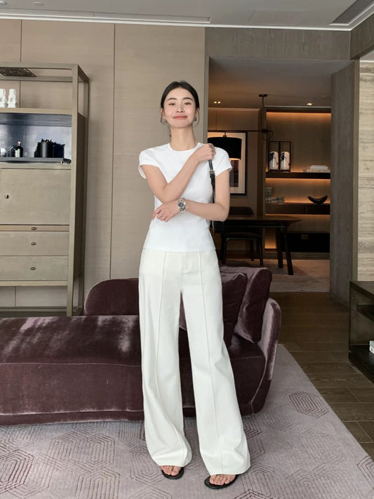 Maven Lin [70% Off] White Women's Slim High-Waisted Straight Leg Wide-Leg Jeans - High-End Style, Slim Fit, Wide Leg Pants