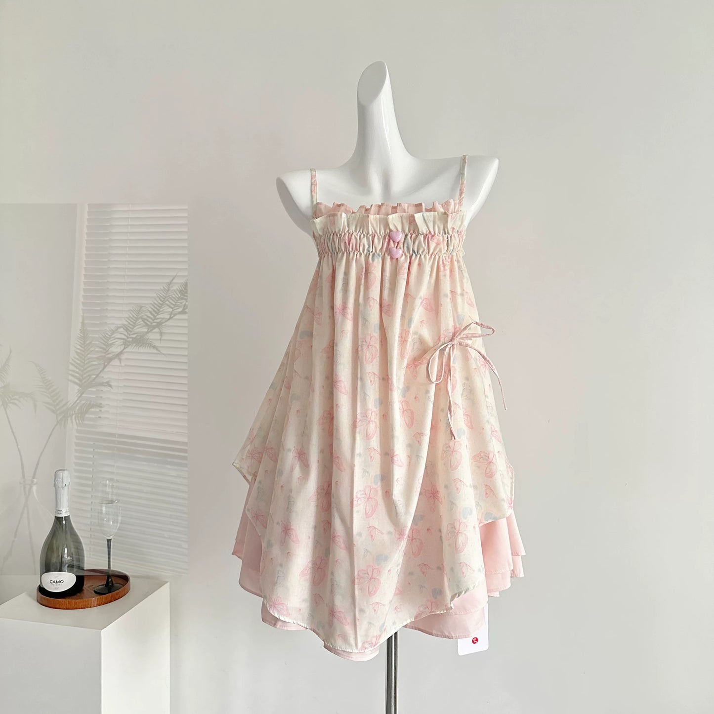 Youni Butterfly Sugar Suspender Dress Spring Beautiful Floral Irregular 2025 New Women's Seaside Vacation