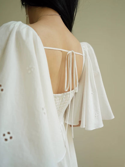Aconiconi｜Yunzhi French gentle holiday style heavy lace high-end light luxury hollow embroidery dress
