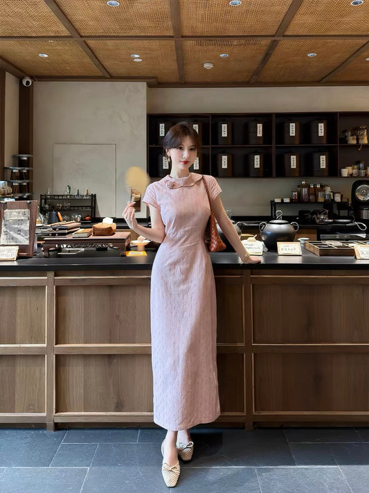 New Chinese style, elegant and handsome, [Xiao He Chun Ri] retro modified cheongsam dress for women, summer fresh and cute dress