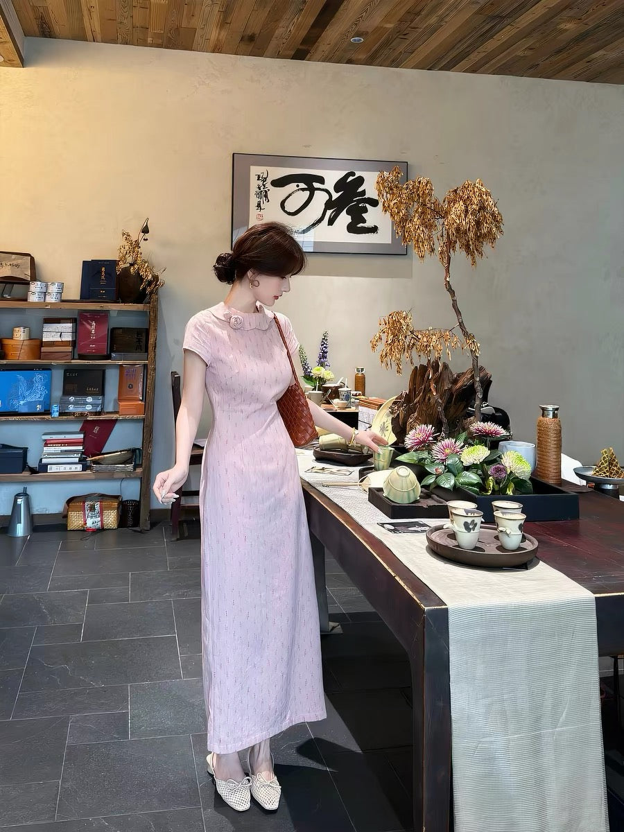 New Chinese style, elegant and handsome, [Xiao He Chun Ri] retro modified cheongsam dress for women, summer fresh and cute dress