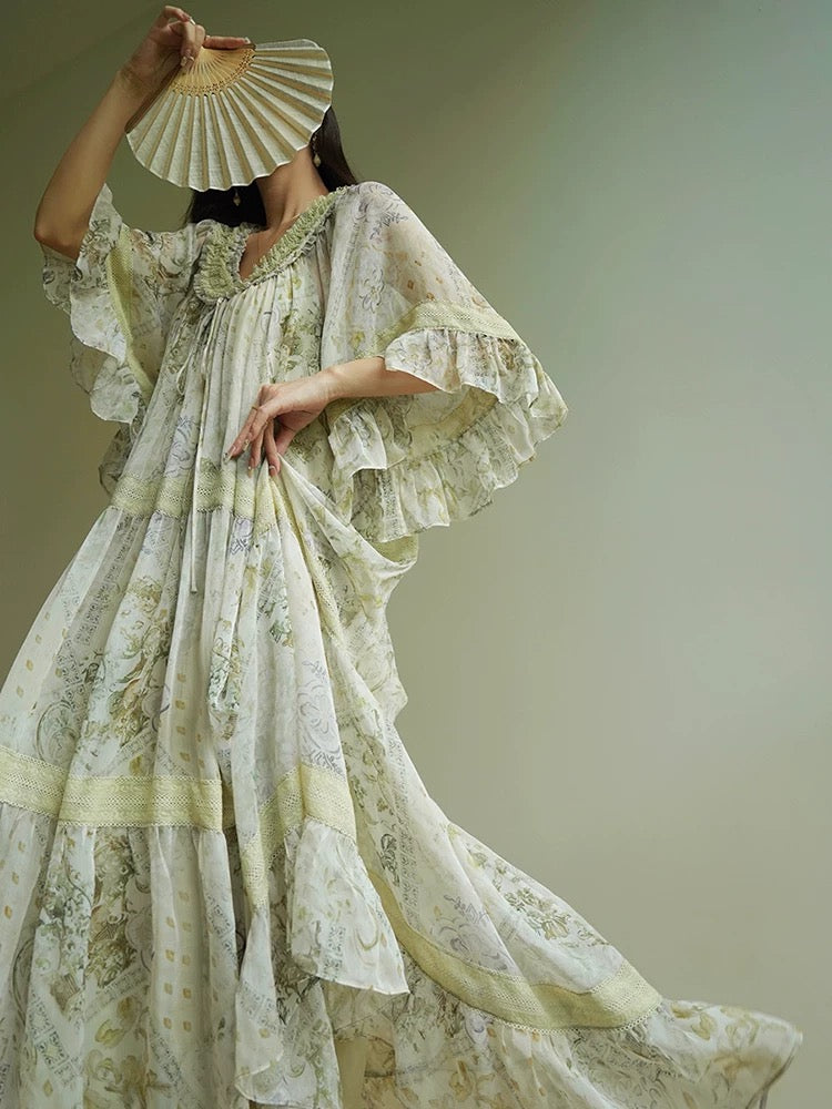 Aconiconi｜Songjian French romantic and relaxing seaside holiday style loose lazy long dress Xia Xin