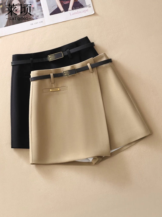 A-line suit culottes women's shorts 2024 spring and summer new high-waisted versatile slim boot pants fashionable outer wear wide-leg pants