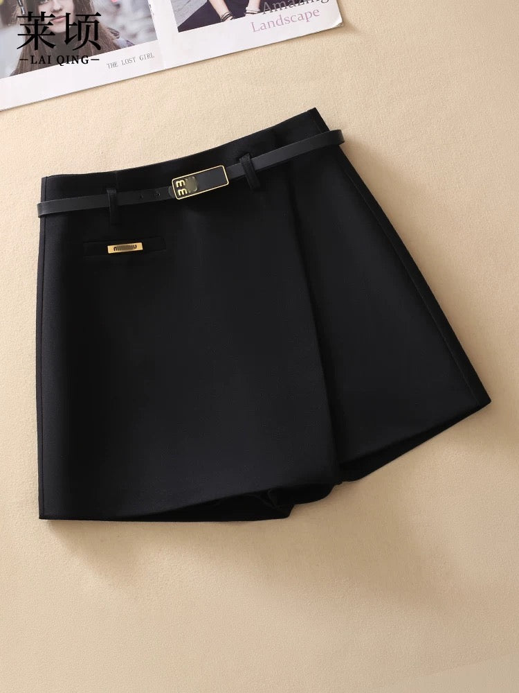 A-line suit culottes women's shorts 2024 spring and summer new high-waisted versatile slim boot pants fashionable outer wear wide-leg pants