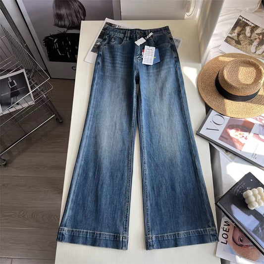 Stylish and elongating legs! Four-way stretch retro high-waisted slimming loose-fitting flared jeans for autumn women.