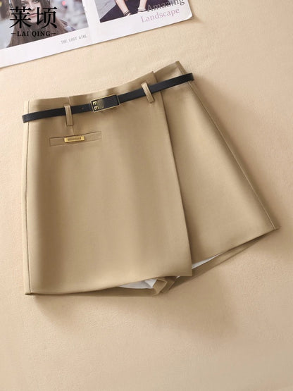 A-line suit culottes women's shorts 2024 spring and summer new high-waisted versatile slim boot pants fashionable outer wear wide-leg pants