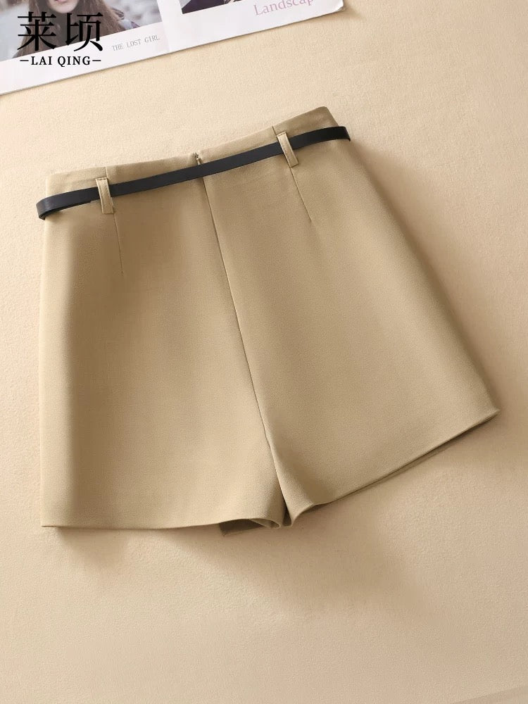 A-line suit culottes women's shorts 2024 spring and summer new high-waisted versatile slim boot pants fashionable outer wear wide-leg pants