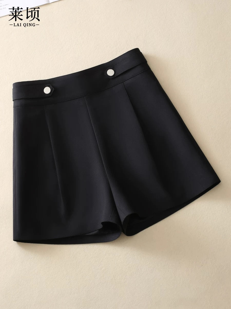 Suit casual shorts for women 2024 summer new high-waisted thin wide-leg pants versatile slim fashion A-line hot pants