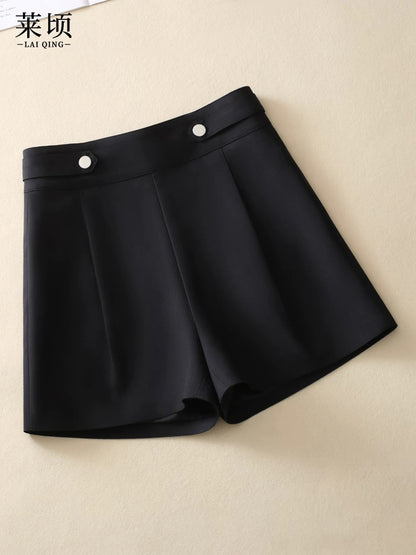 Suit casual shorts for women 2024 summer new high-waisted thin wide-leg pants versatile slim fashion A-line hot pants